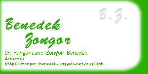 benedek zongor business card